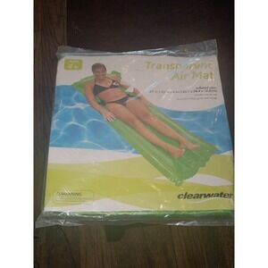 Vintage Inflatable Air Mat Pool Mattress Raft Green Safety Clearwater New 1990s